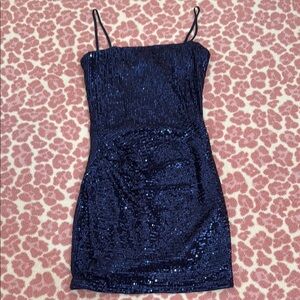 Katie J NYC sparkly  Navy Sequin party Dress